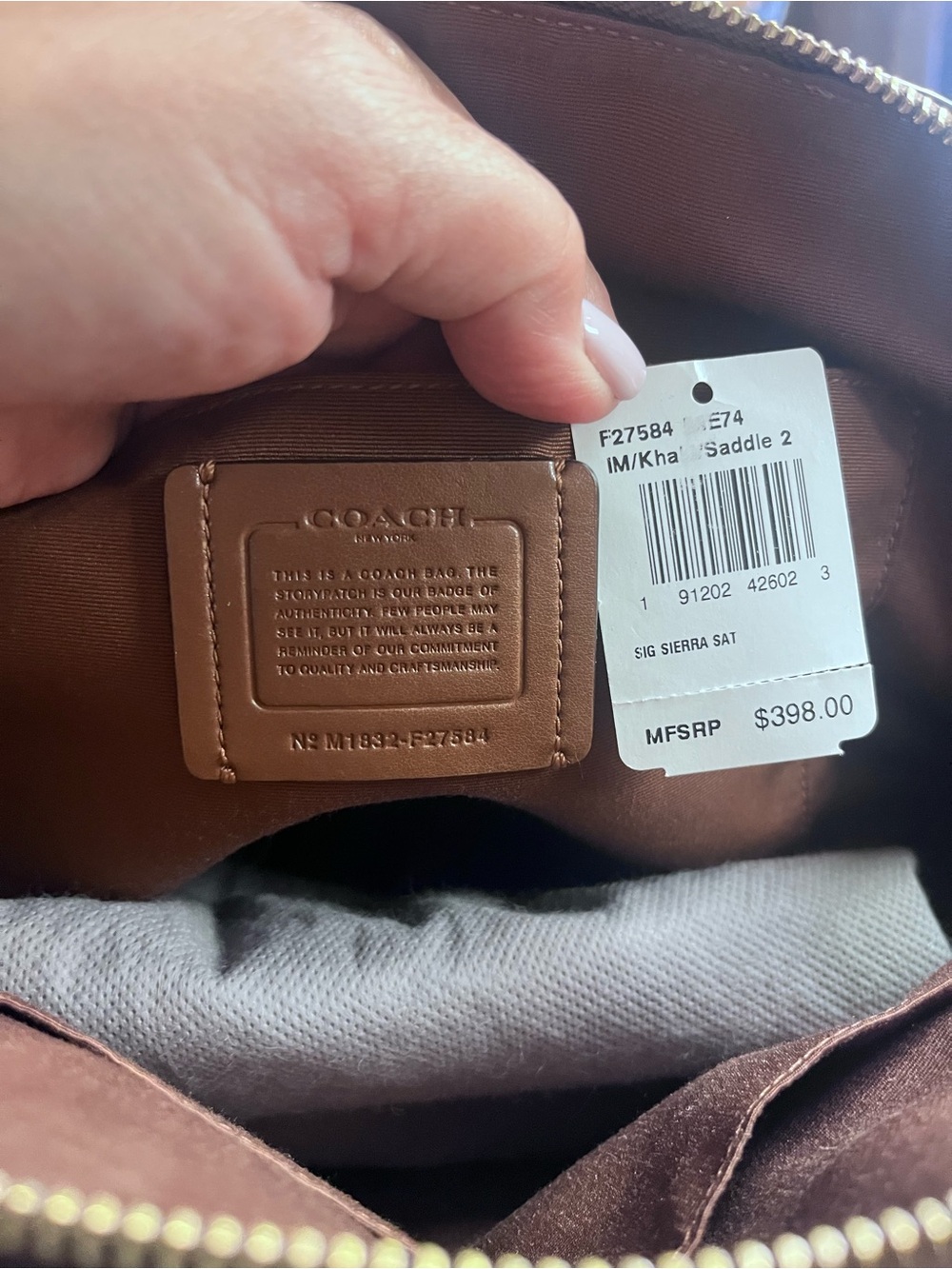 Coach Sierra Satchel 2 signature Canvas Khaki Brown Leather Bag - Picture 8 of 8